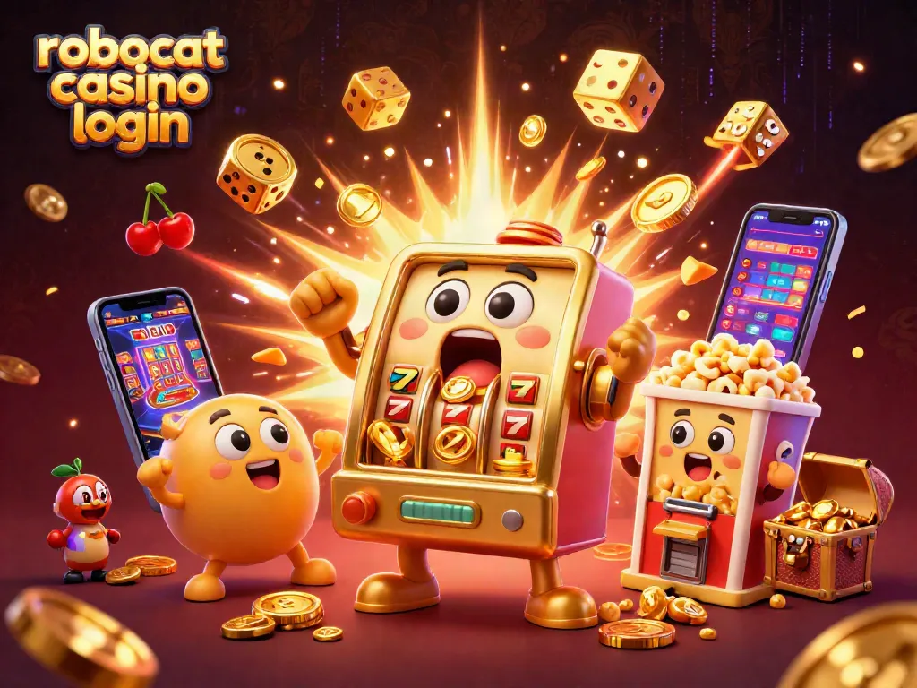 Experience the excitement of robocat casino login with dynamic scenes of winning jackpots and celebrated slot machines.